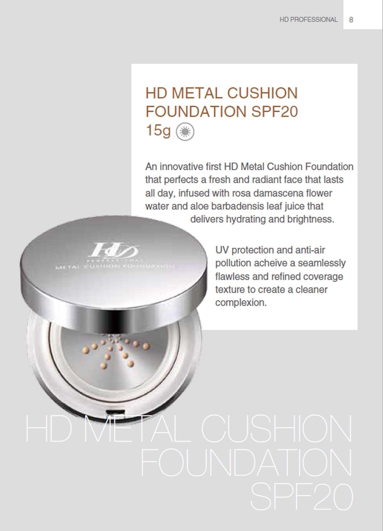 HD Metal Best Cushion Foundation SPF20 - fly up beauty HD makeup professional make up kattong 